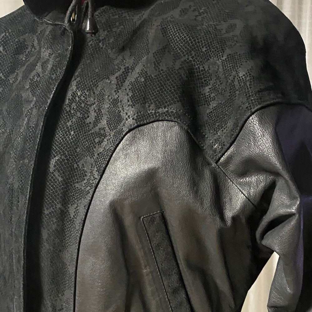 Wilsons Leather Black Patterned Jacket - image 5